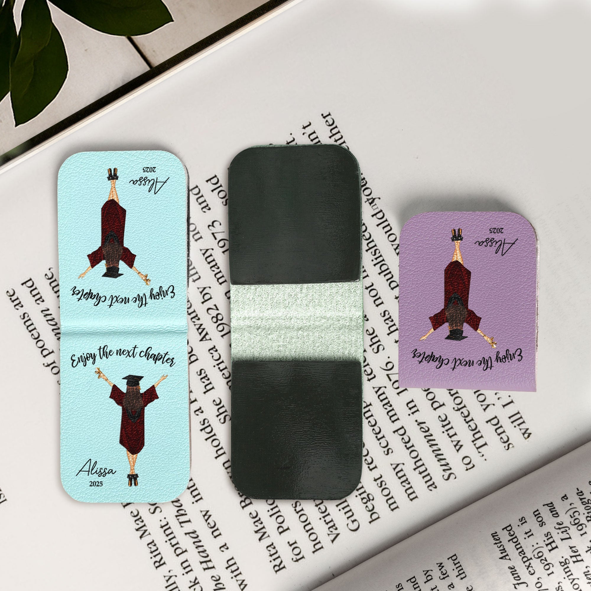 Graduation Gift - Enjoy The Next Chapter - Personalized Leather Magnetic Bookmark