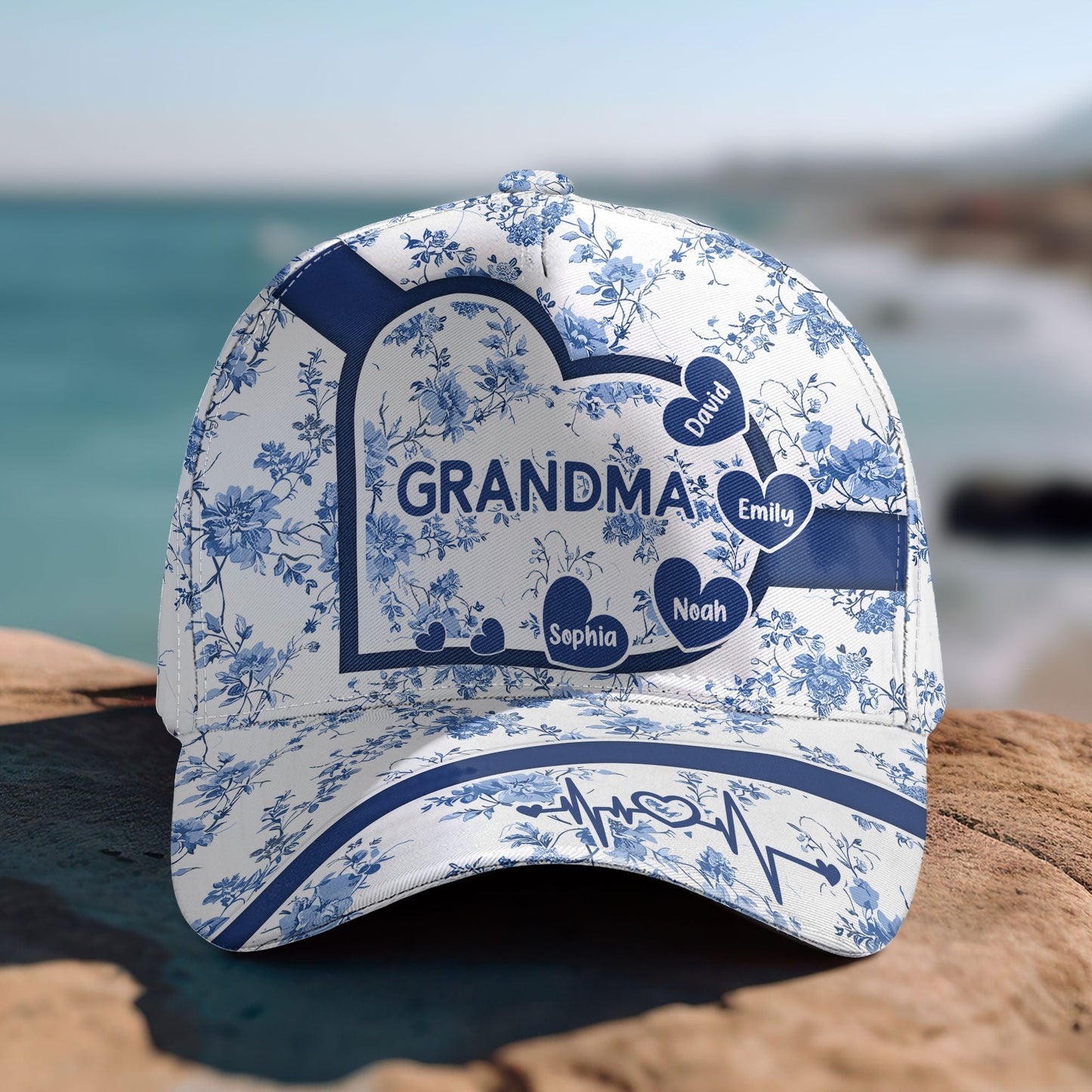 Grandma Floral Version - Personalized Classic Cap Christmas Gift For Grandma
