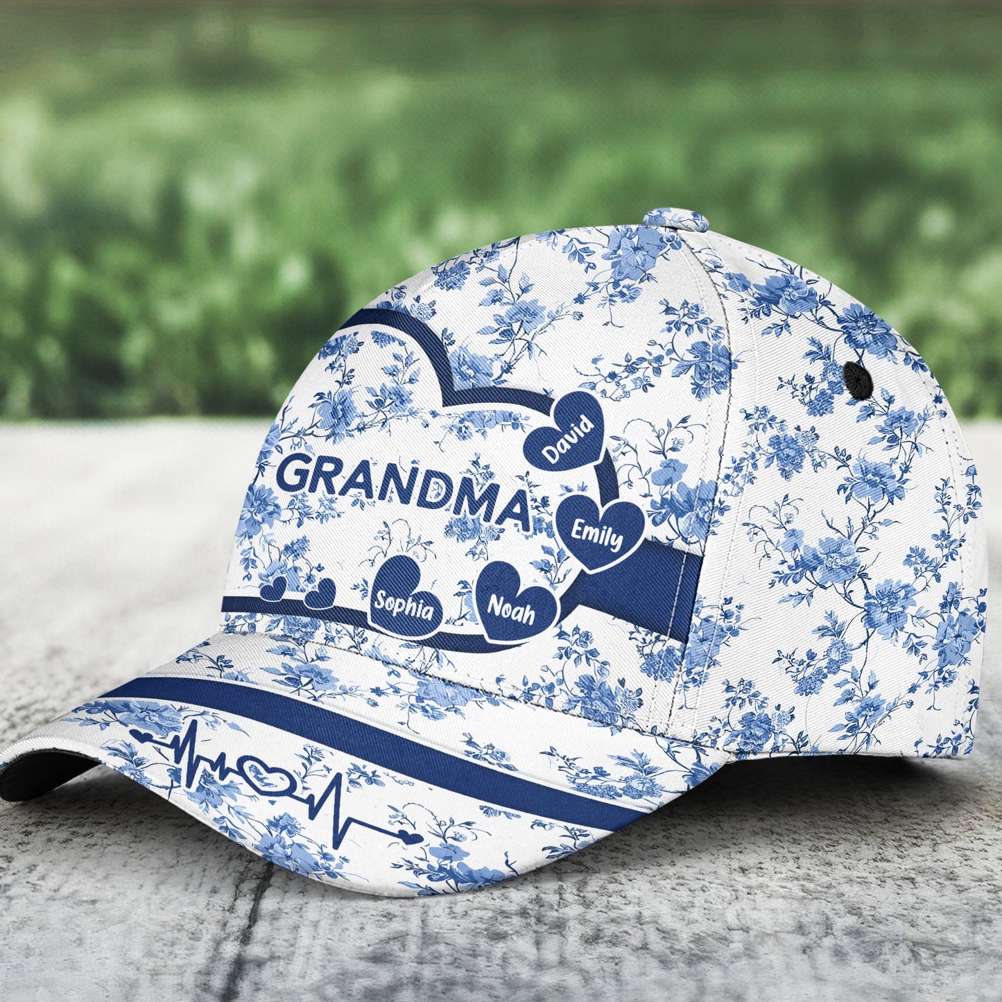 Grandma Floral Version - Personalized Classic Cap Christmas Gift For Grandma