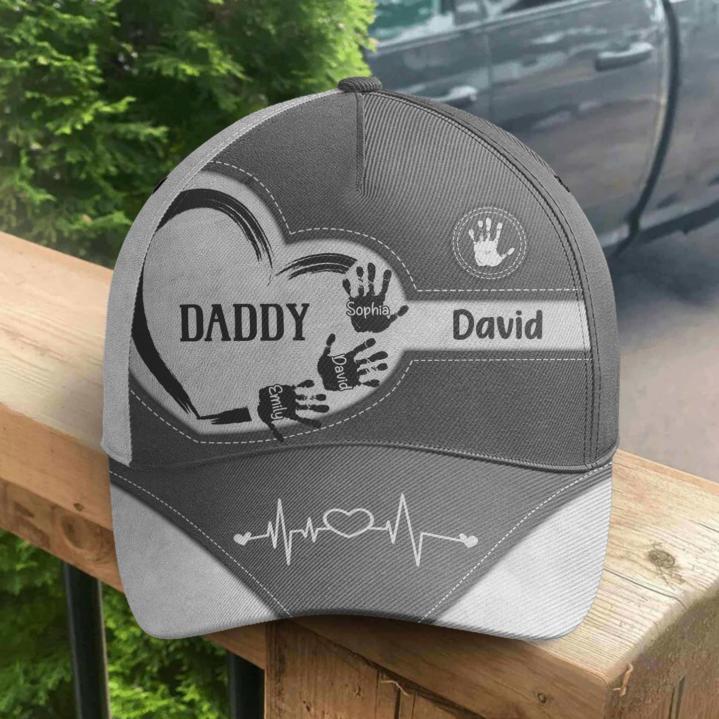 Grandpa Dad Kids Handprints - Personalized Classic Cap Christmas Gift For Grandpa