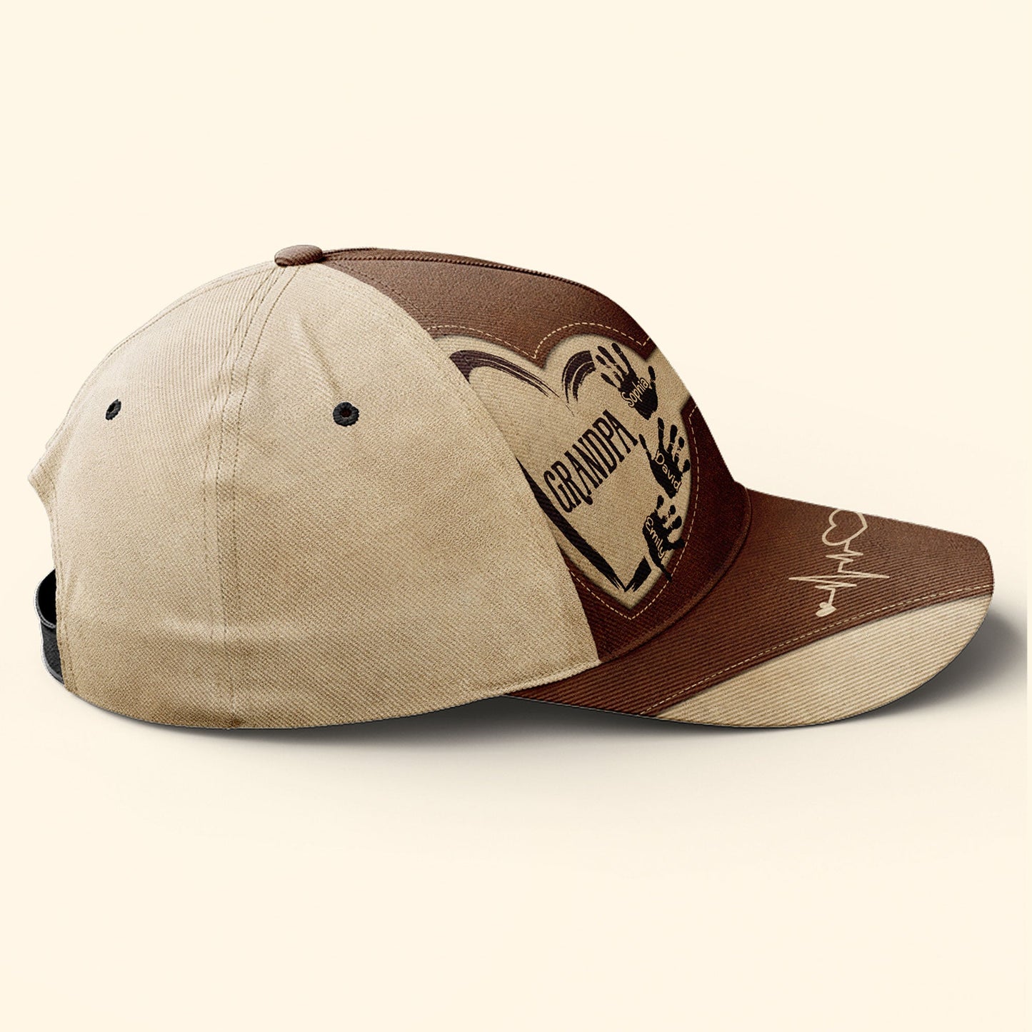 Grandpa Dad Kids Handprints - Personalized Classic Cap Christmas Gift For Grandpa