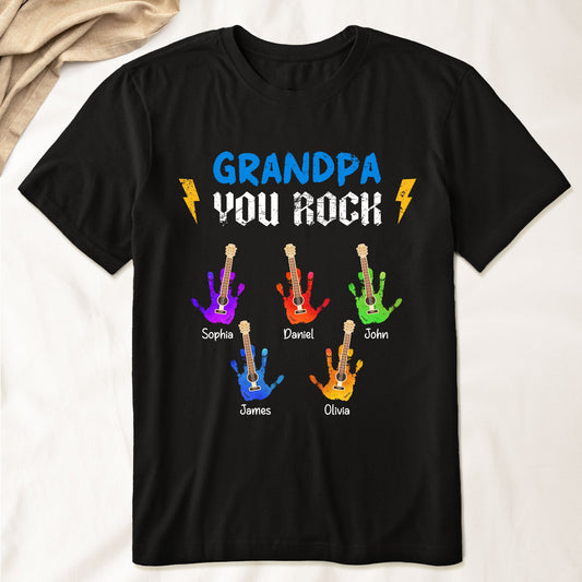 Grandpa You Rock - Personalized Shirt For Grandpa