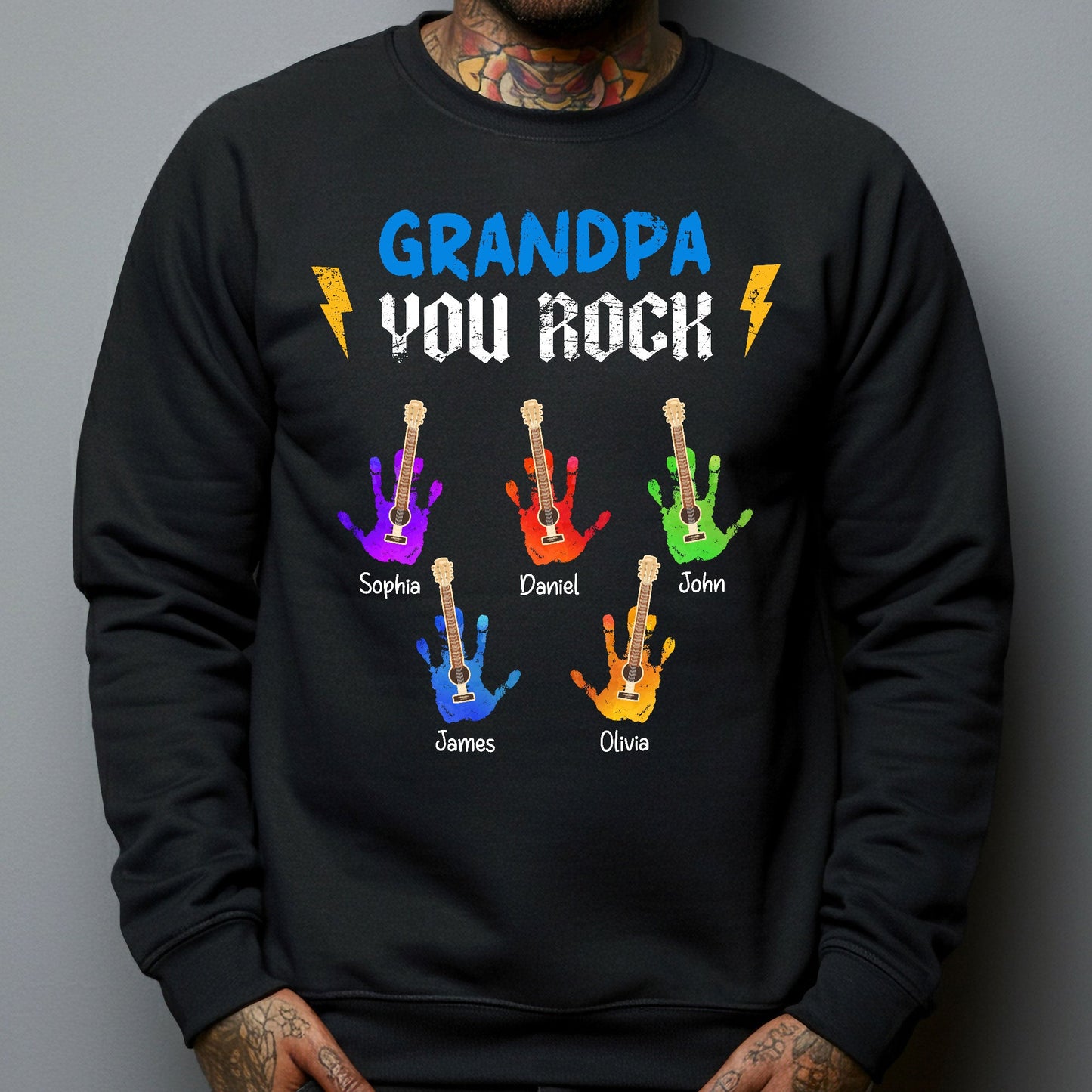 Grandpa You Rock - Personalized Shirt For Grandpa
