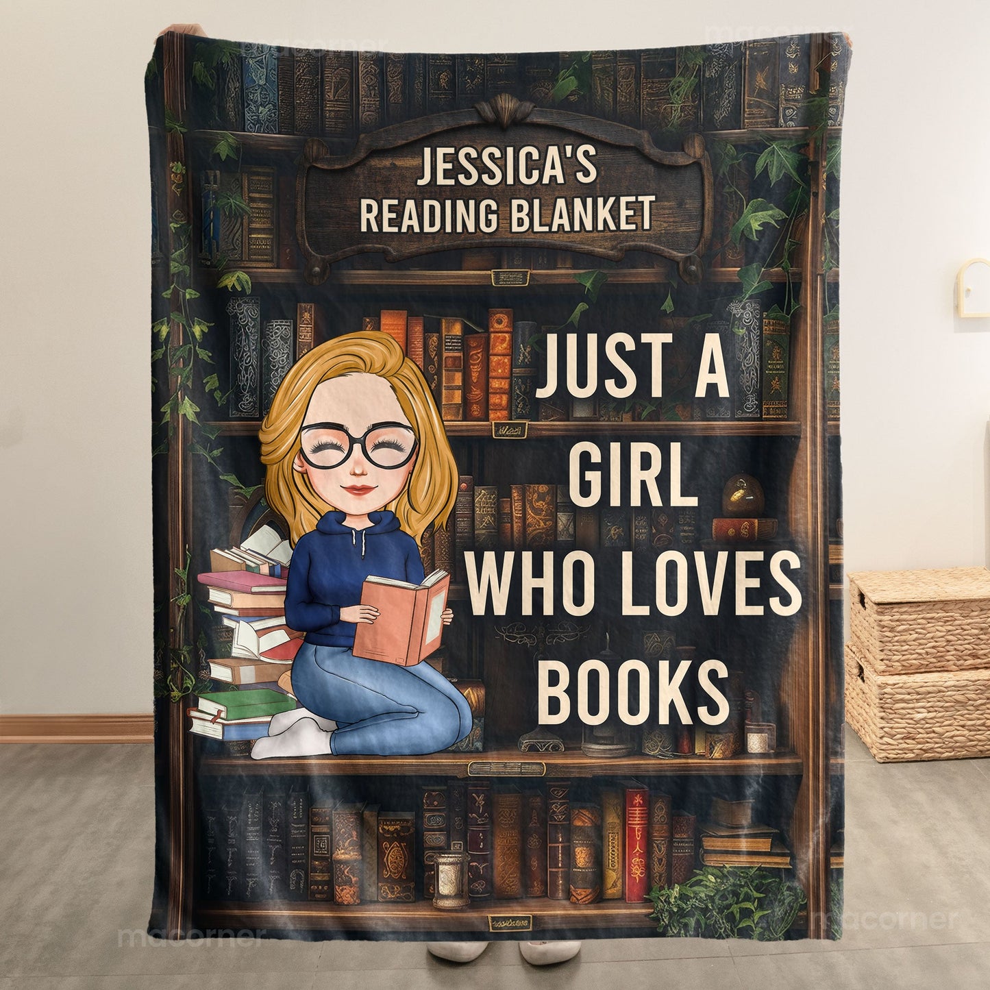 Just A Girl Who Loves Books - Personalized Blanket Christmas Gift For Daughter