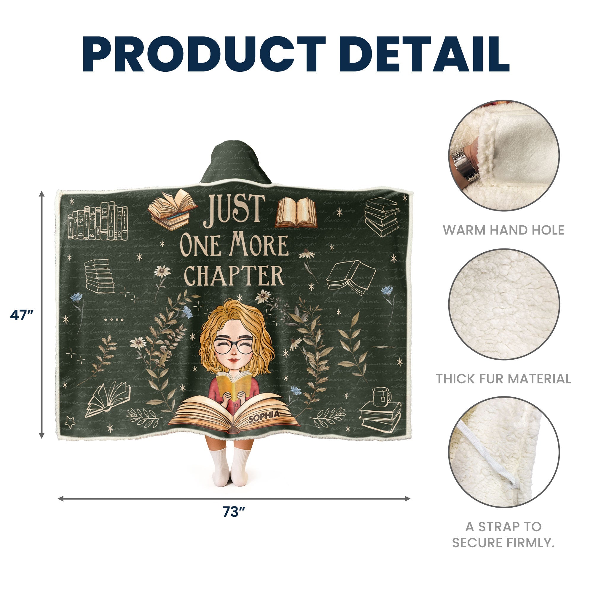 Just One More Chapter - Personalized Wearable Blanket