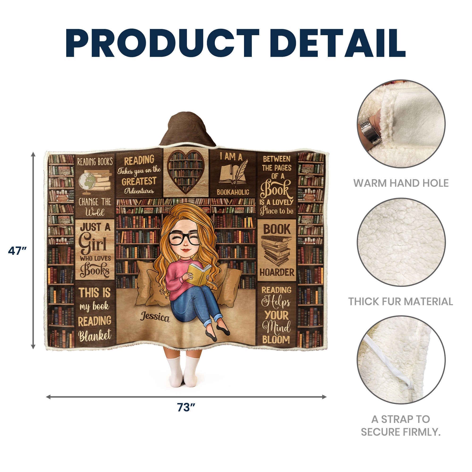 Reading Blanket Just A Girl Who Loves Books - Personalized Blanket