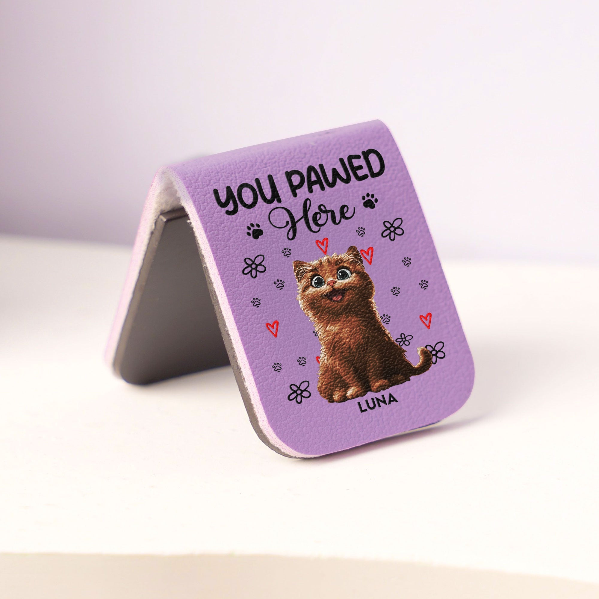You Pawed Here - Personalized Leather Magnetic Bookmark