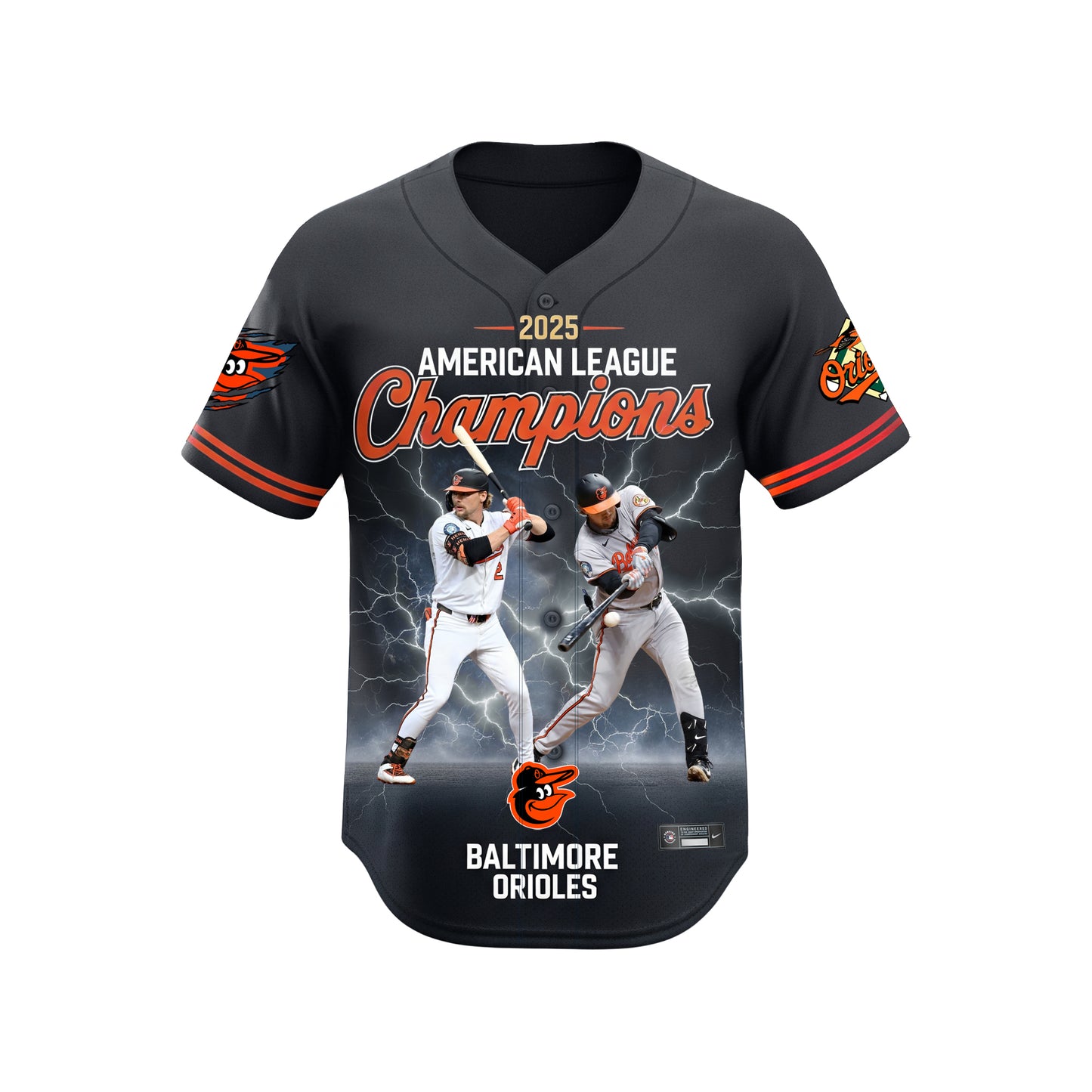 #35 Adley Rutschman & #2 Gunnar Henderson Orioles Baseball Baltimore Team 2025 All Over Print Baseball Jersey