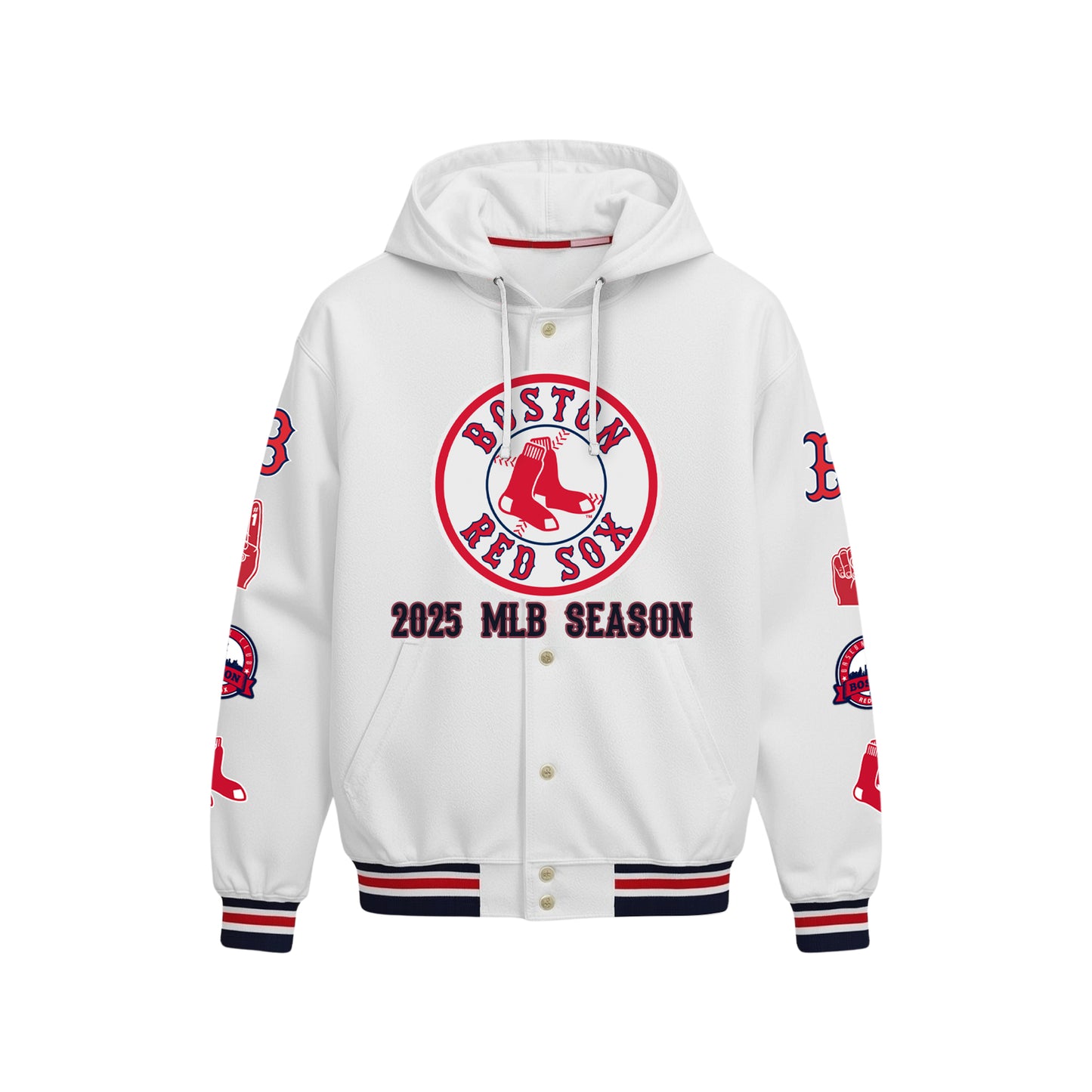 Red Sox 2025 Season Champions Boston Baseball Team Hooded Baseball Jacket