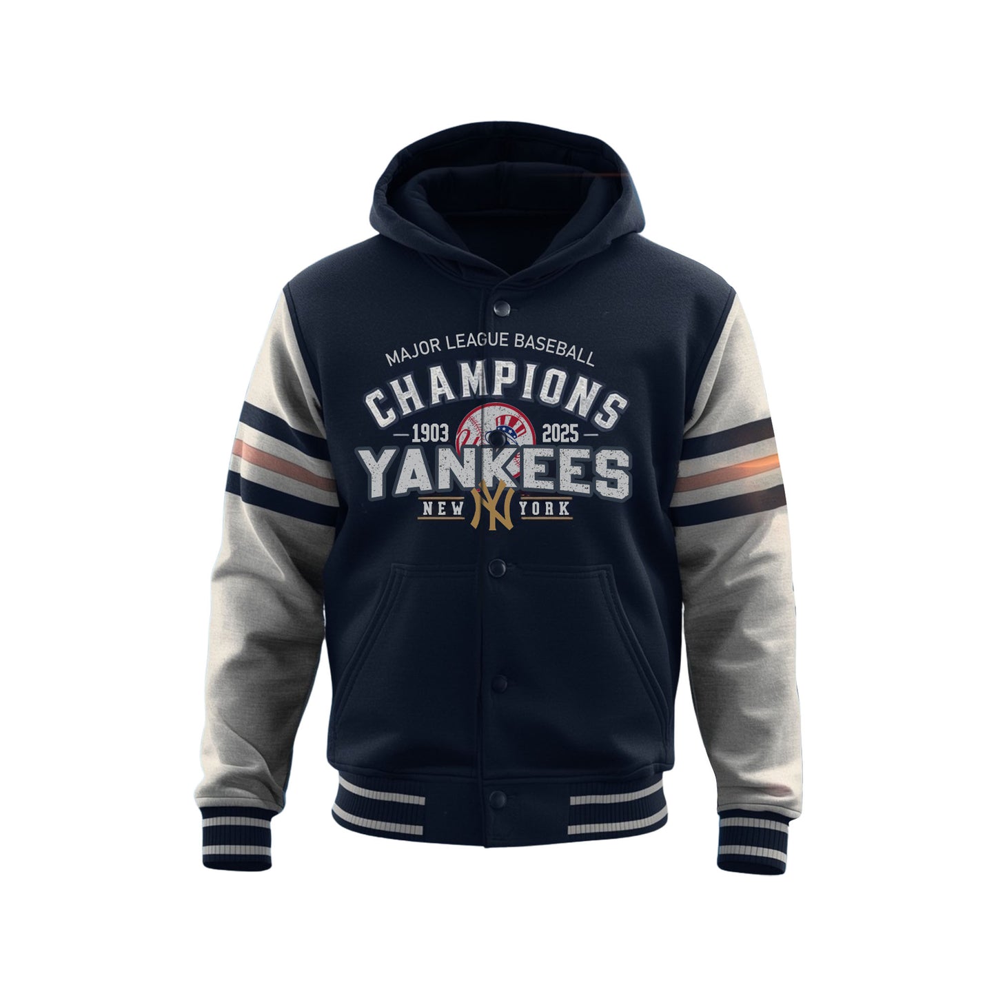 27 Time Champions Yankees Baseball New York Team Hooded Baseball Jacket