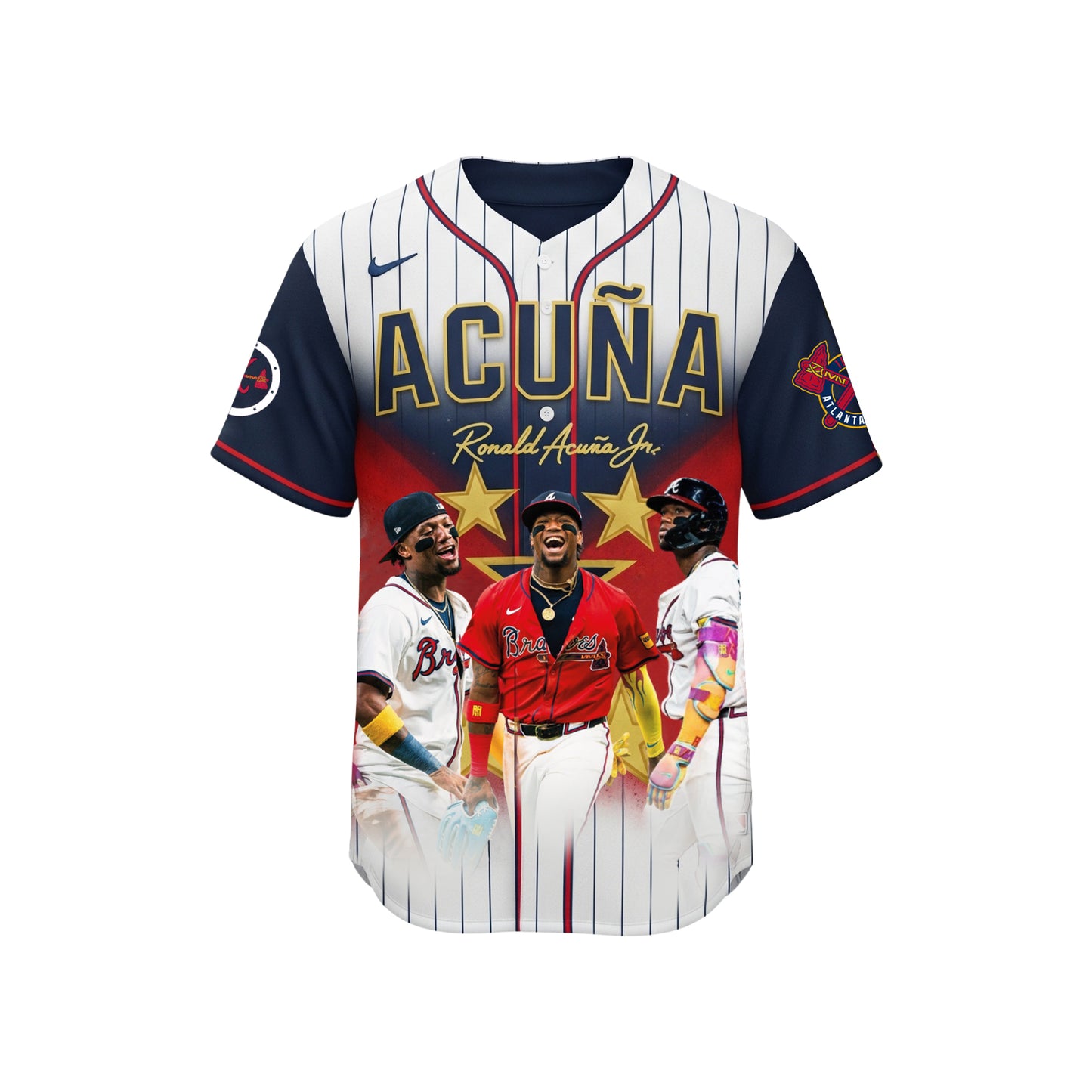 #13 Ronald Acuña Jr Braves Baseball Atlanta Team 2025 All Over Print Baseball Jersey