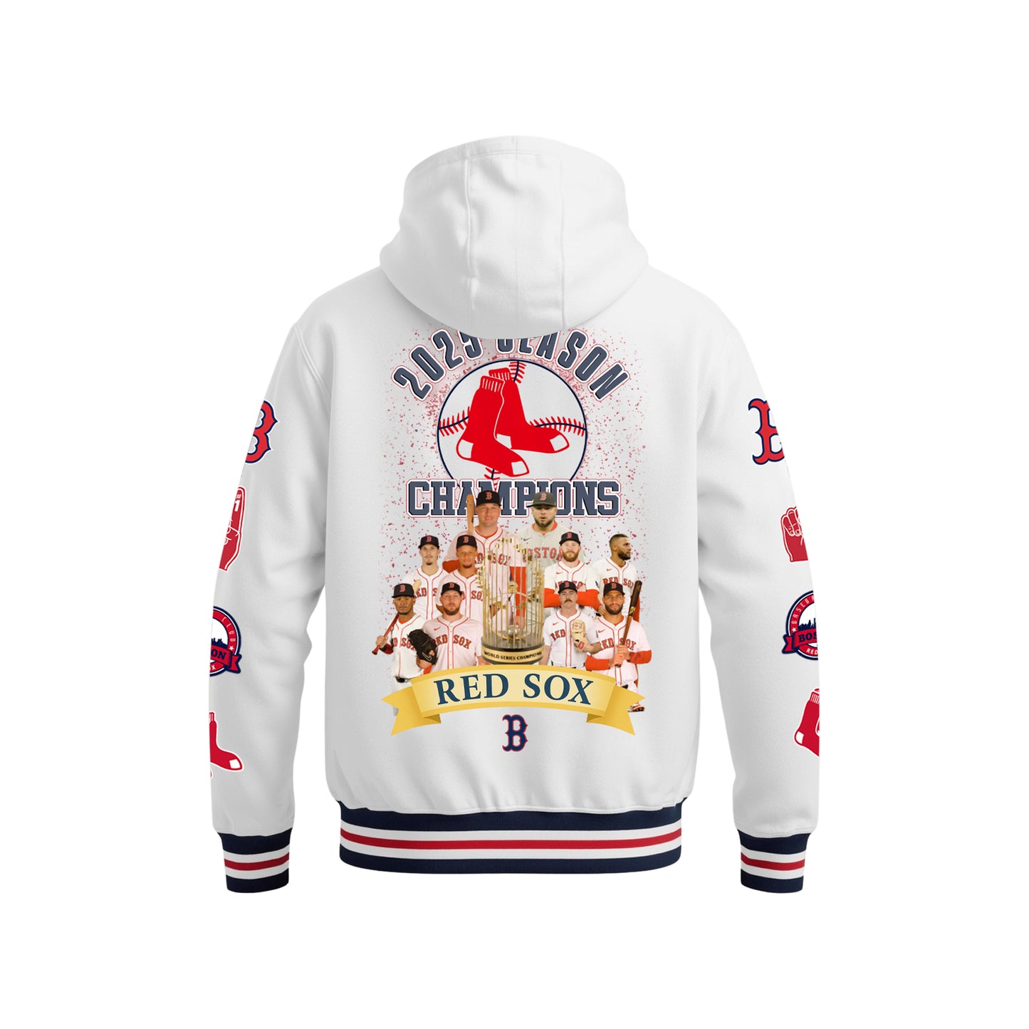 Red Sox 2025 Season Champions Boston Baseball Team Hooded Baseball Jacket
