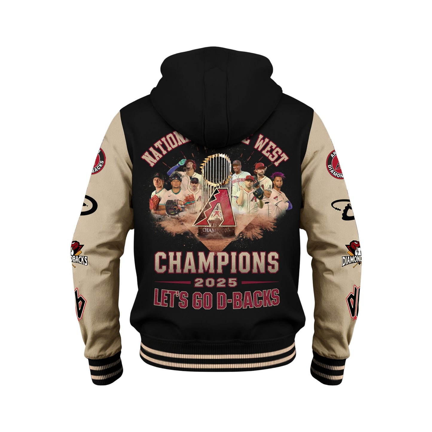 Champions 2025 Lets Go D-Back Diamonbacks Team Hooded Baseball Jacket