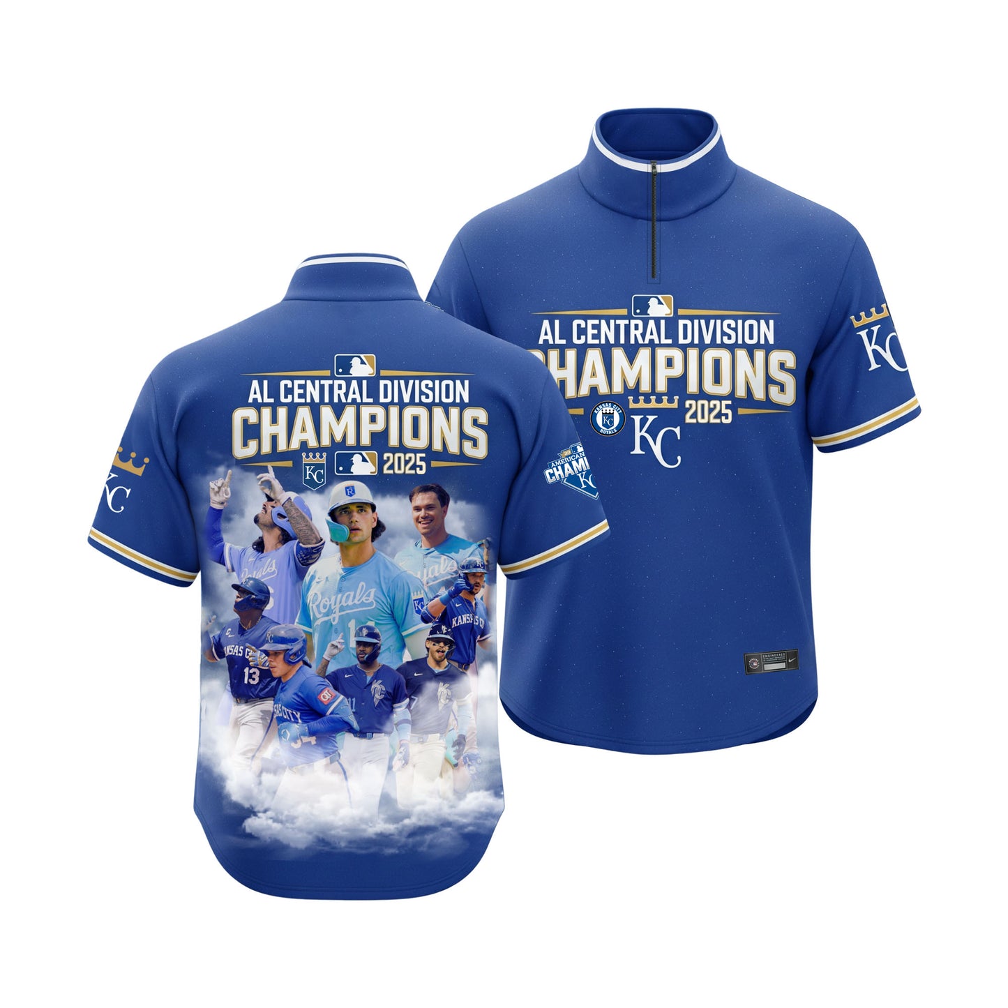 AL Division KC Royals October Ready Baseball Team 2025 All Over Print Quarter Zip Jersey