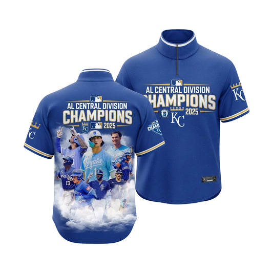 AL Division KC Royals October Ready Baseball Team 2025 All Over Print Quarter Zip Jersey