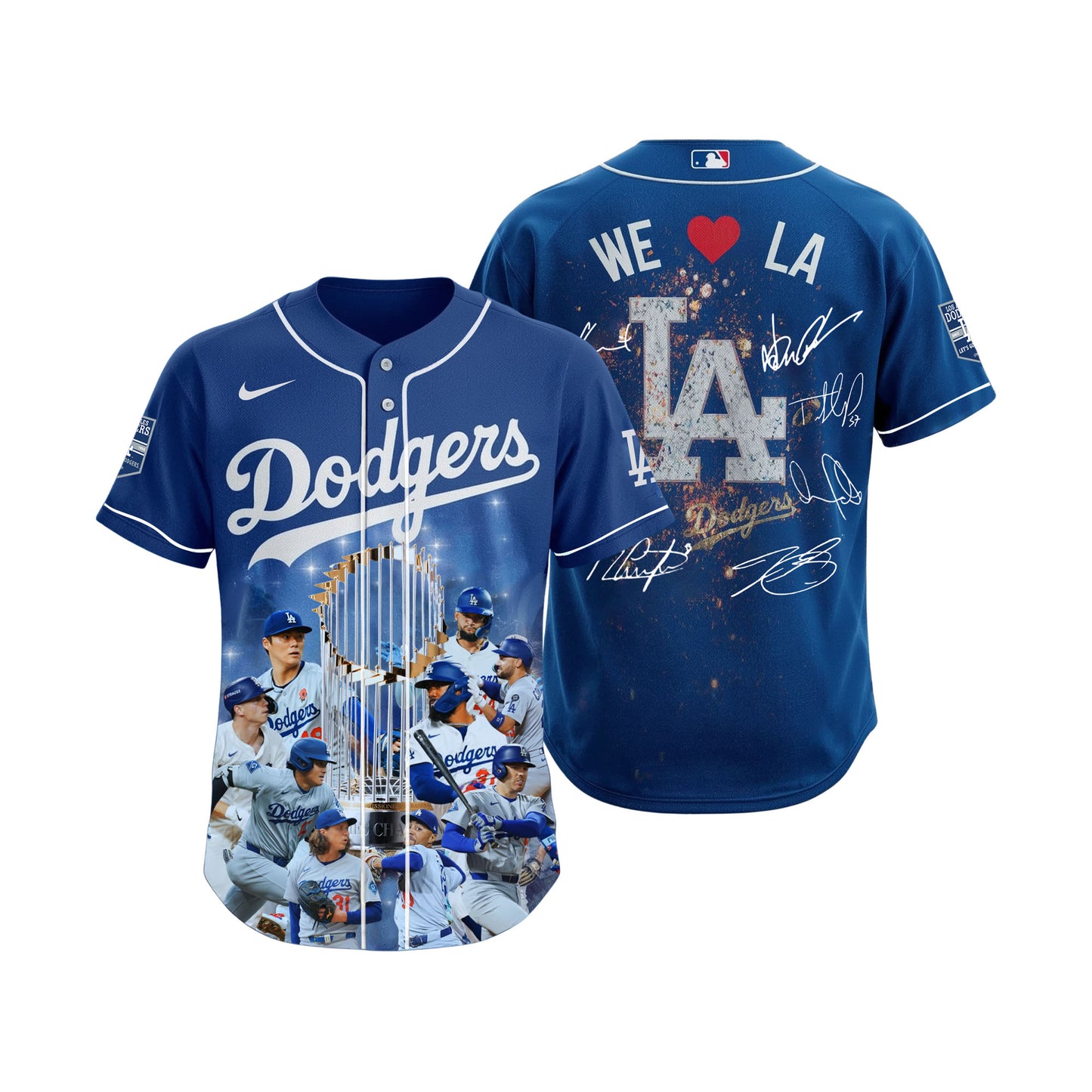 We Love LA Baseball Dodgers Team 2025 All Over Print Baseball Jersey