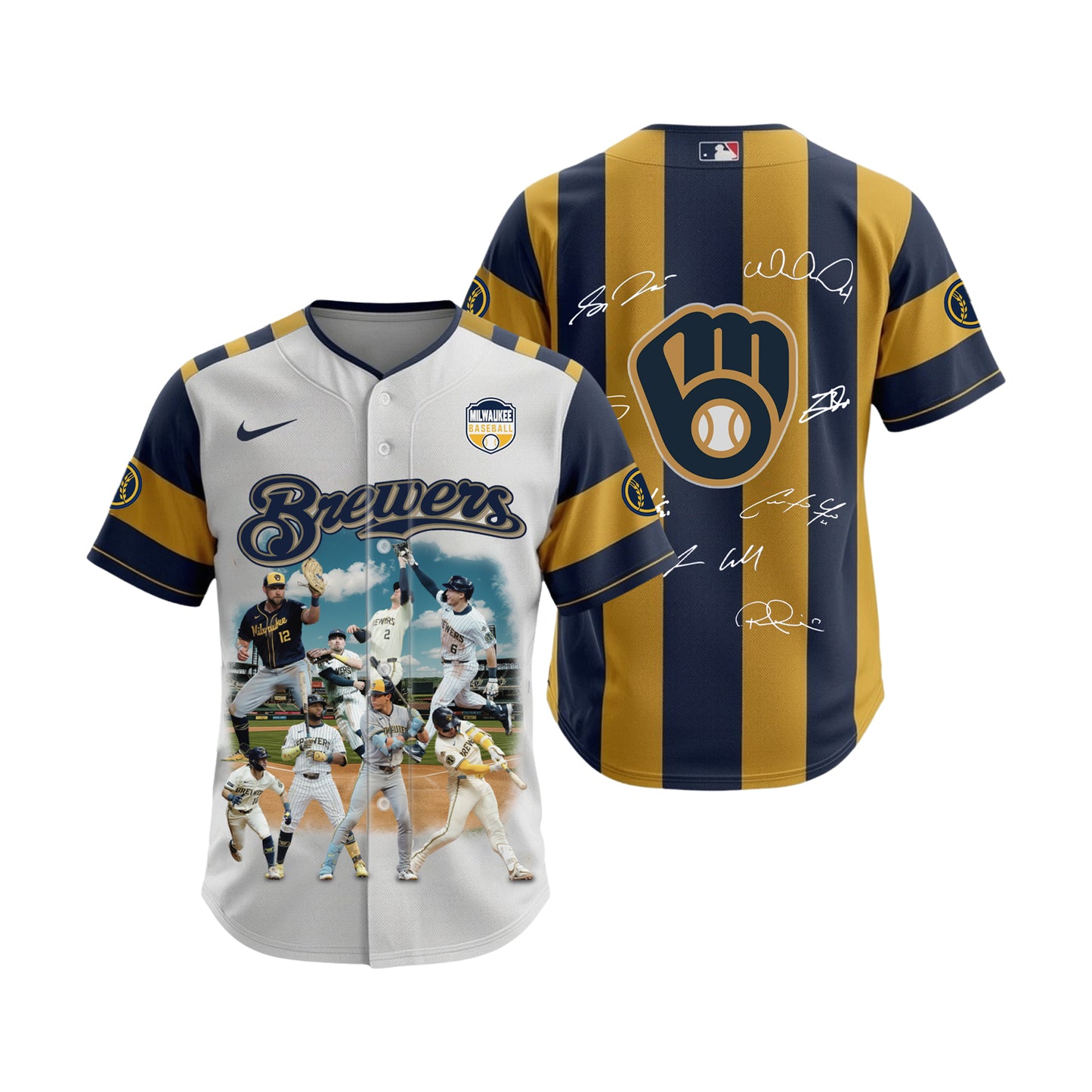 Claws Up Brewers Baseball Milwaukee Team 2025 All Over Print Baseball Jersey
