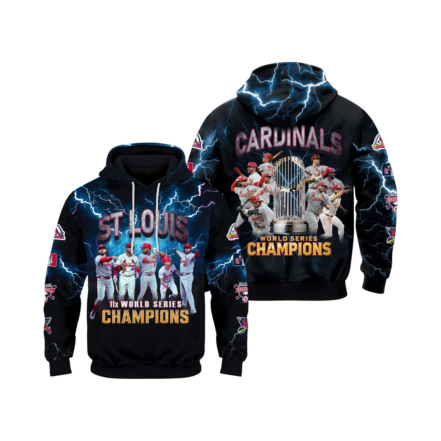 Cardinals 11 Time World Series Champions Baseball Team 2025 All Over Print Hoodie