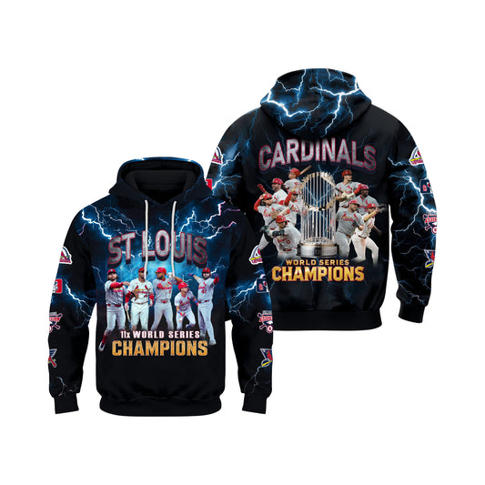 Cardinals 11 Time World Series Champions Baseball Team 2025 All Over Print Hoodie
