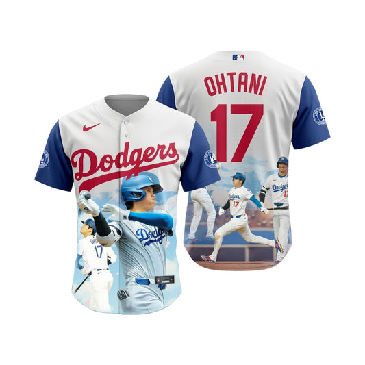 #17 Shohei Ohtani Dodgers Baseball Team 2025 All Over Print Baseball Jersey