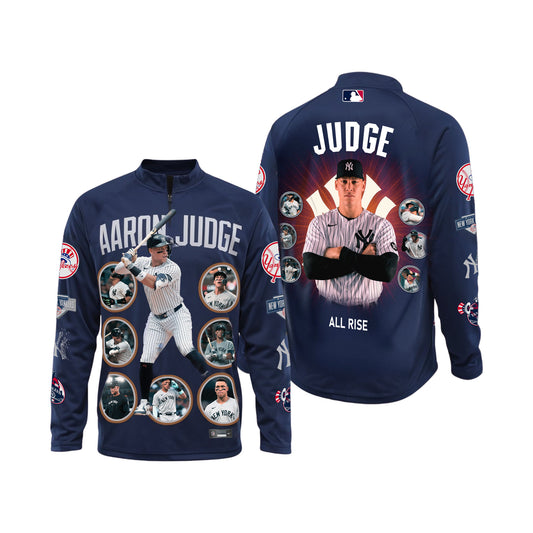#99 All Rise Judge Hero Of The Game Yankees Baseball Team 2025 Long Sleeve Quarter Zip Jersey