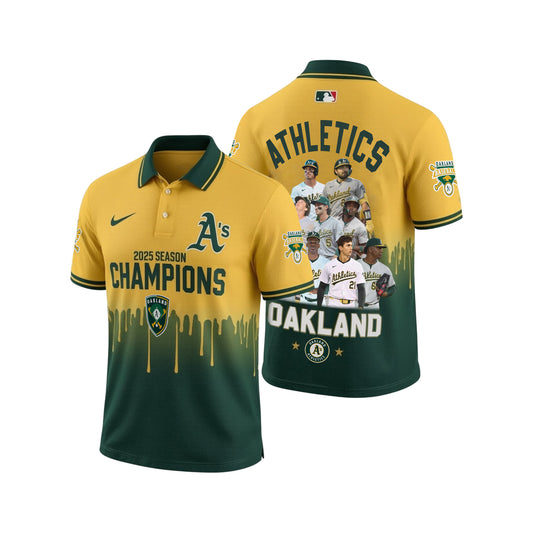 2025 Season Champions Team Roster Athletics Baseball Team 3D Polo Shirt