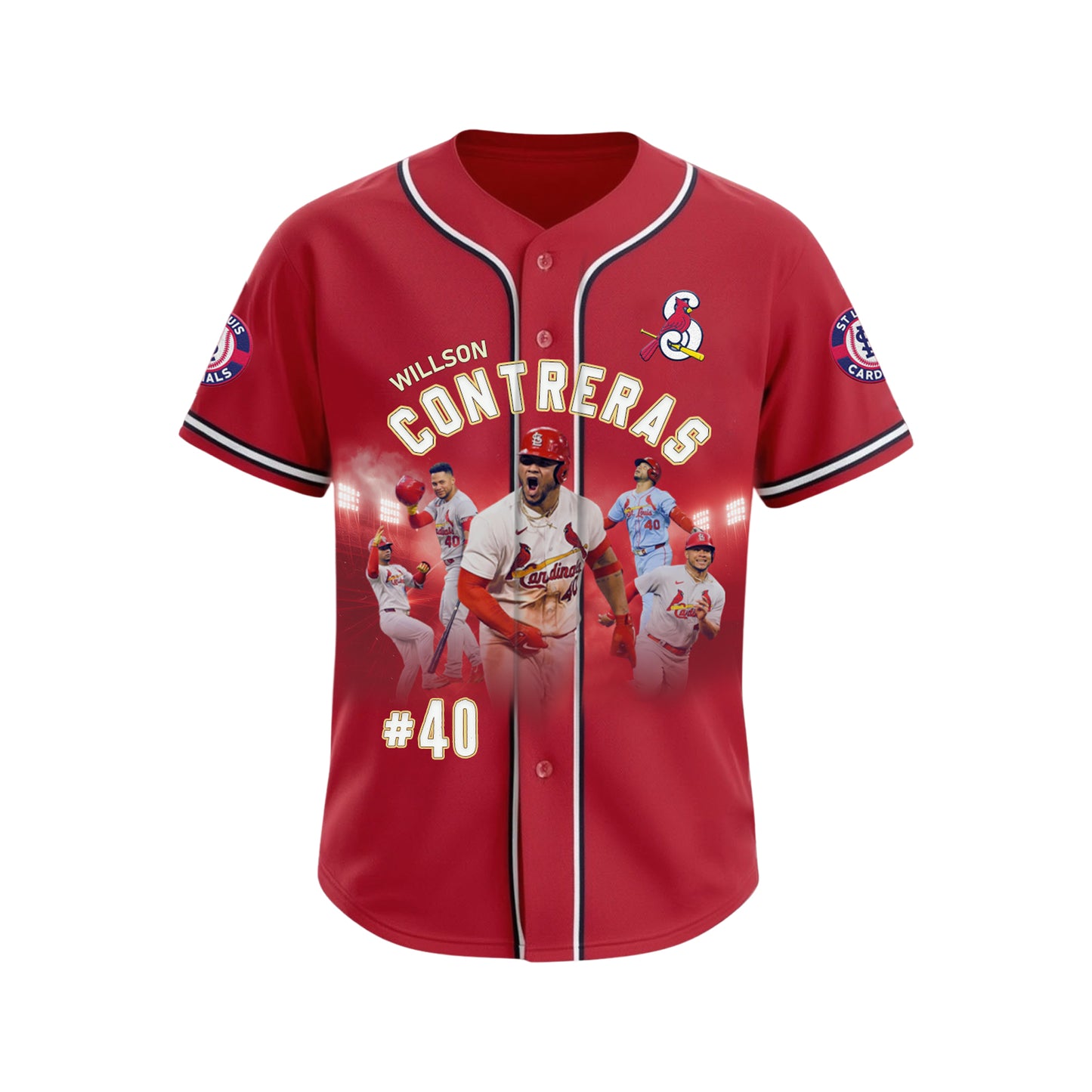 #40 Willson Contreras Cardinals Baseball St Louis Team 2025 All Over Print Baseball Jersey
