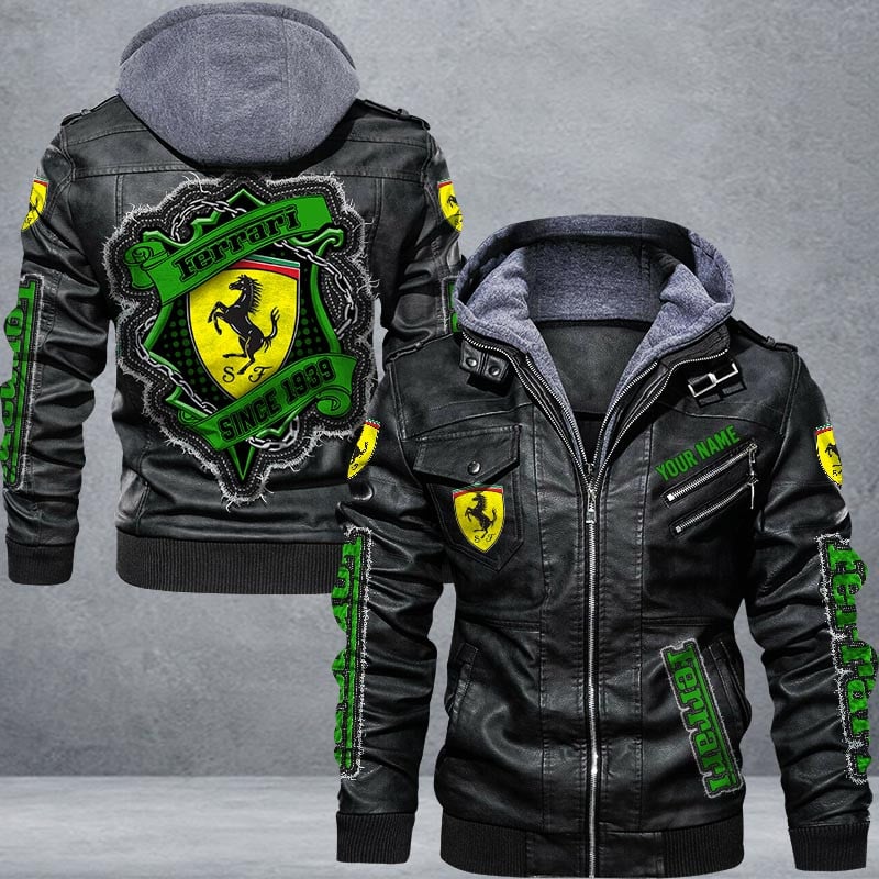 Ferrari Leather Jacket Multicolor