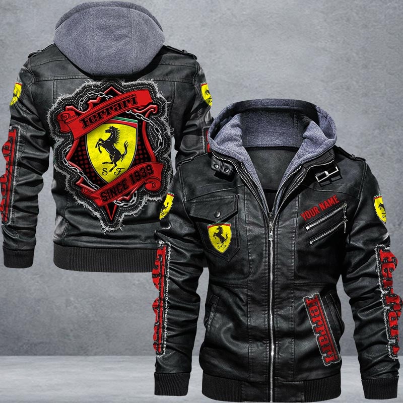 Ferrari Leather Jacket Multicolor