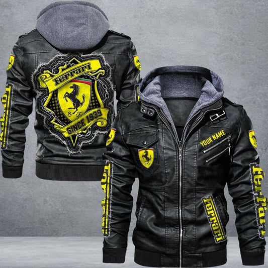 Ferrari Leather Jacket Multicolor