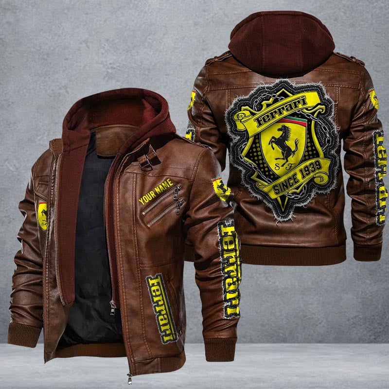Ferrari Leather Jacket Multicolor