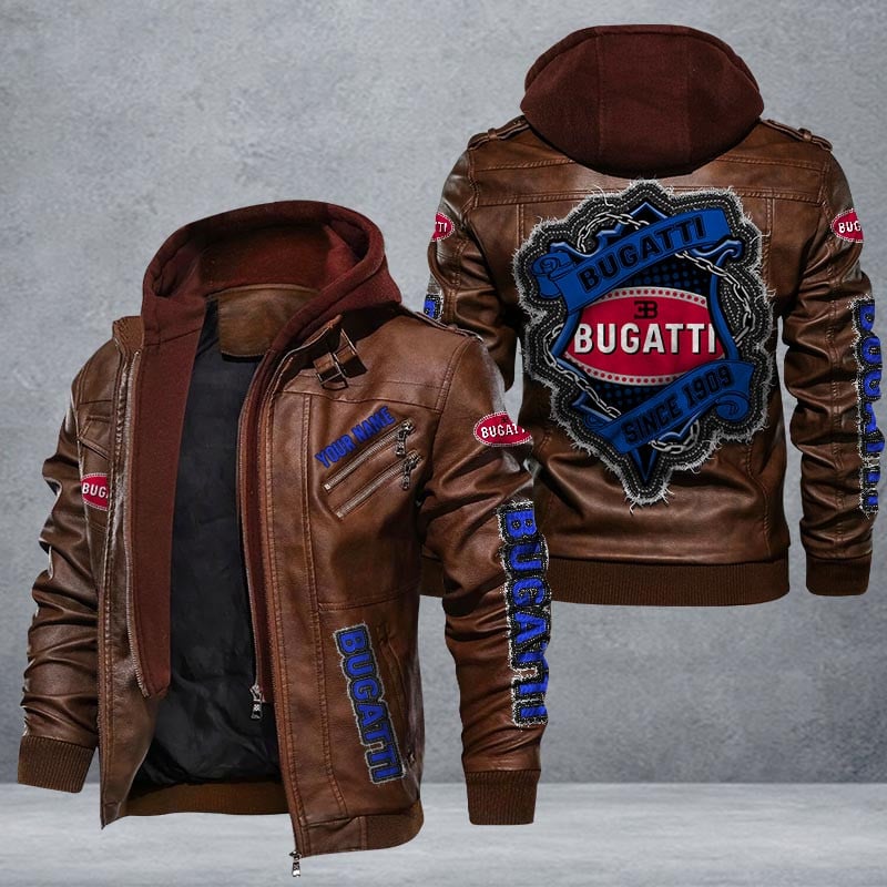 Bugatti Leather Jacket Multicolor