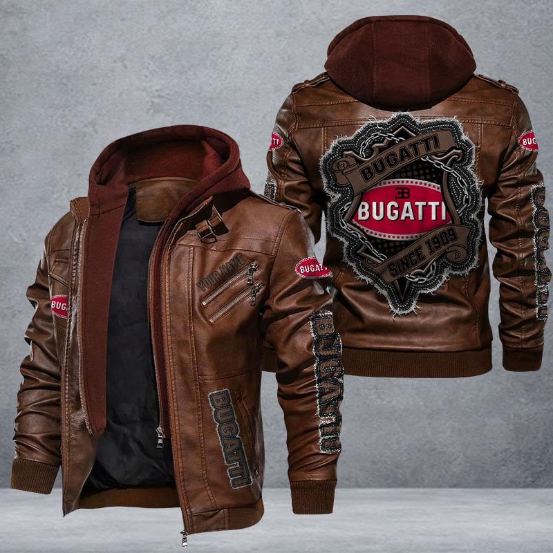 Bugatti Leather Jacket Multicolor
