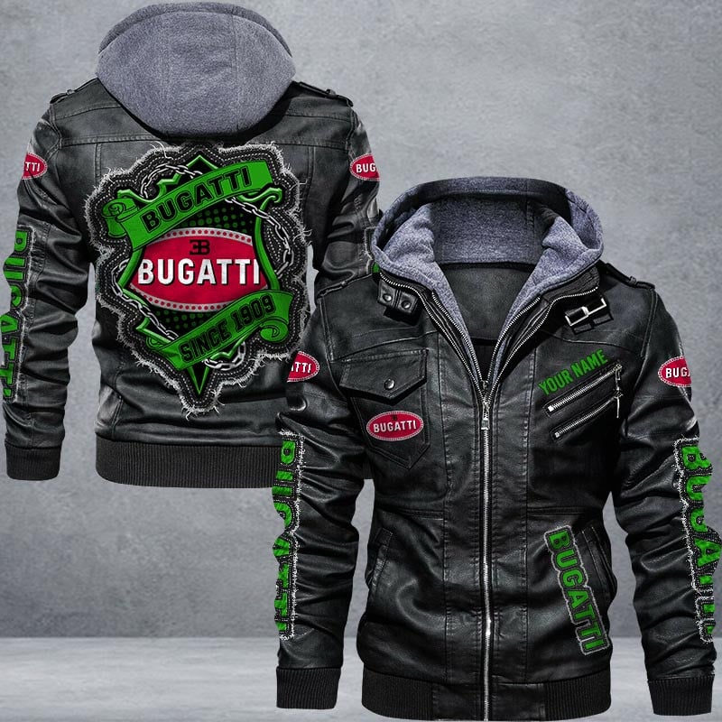Bugatti Leather Jacket Multicolor