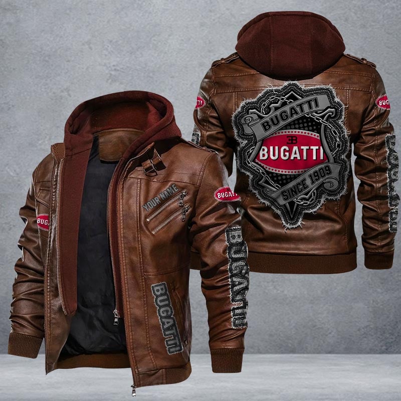 Bugatti Leather Jacket Multicolor