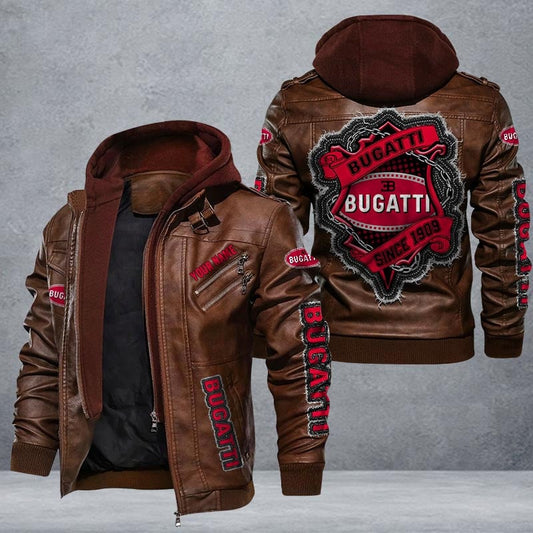 Bugatti Leather Jacket Multicolor