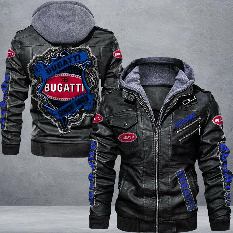 Bugatti Leather Jacket Multicolor