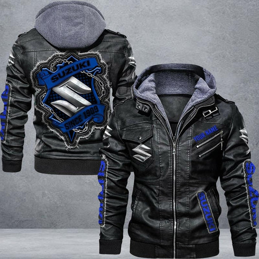 Suzuki Leather Jacket Multicolor