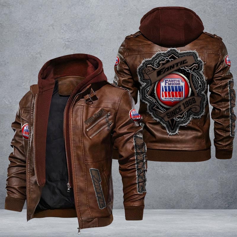 Fantic Leather Jacket Multicolor