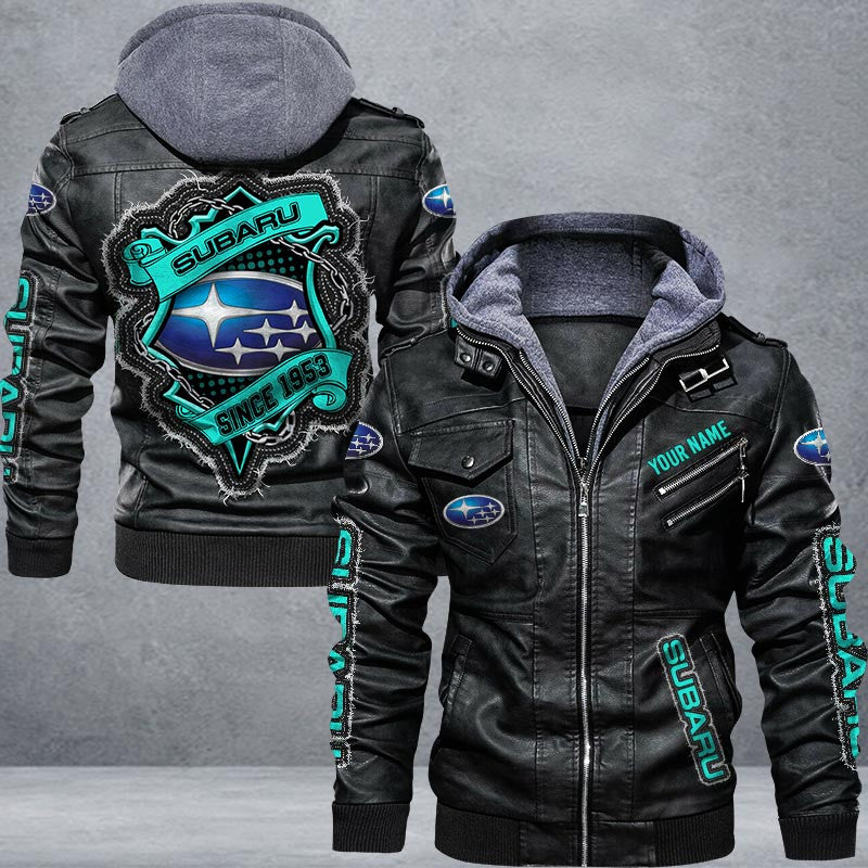 Subaru Leather Jacket Multicolor